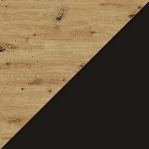 ARTBm Komoda AURA 4D | dub artisan/čierny mat