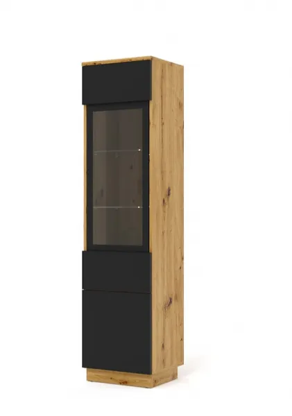 ARTBm Vitrína AURA | dub artisan/čierny mat