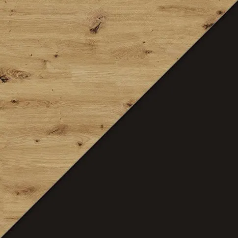 ARTBm Vitrína AURA | dub artisan/čierny mat