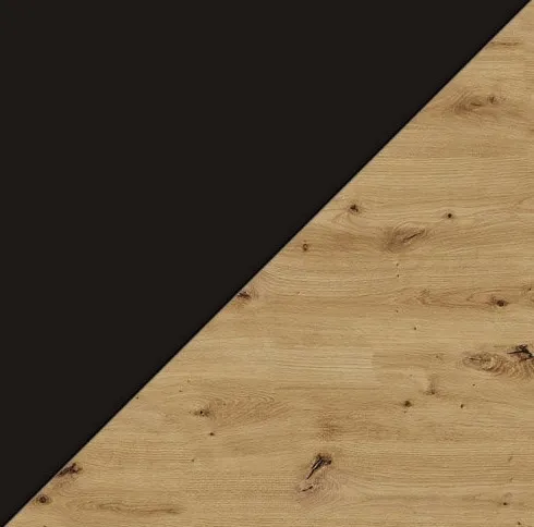 ARTBm Konferenčný stolík RAVENNA F 90  | čierna matná / dub artisan