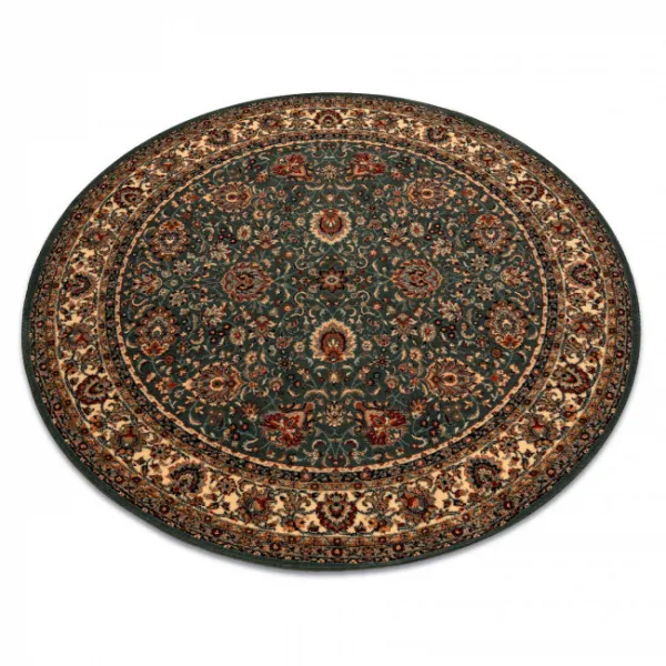 Koberec KASHQAI 4362 410 ornament, zelený / béžový kruh