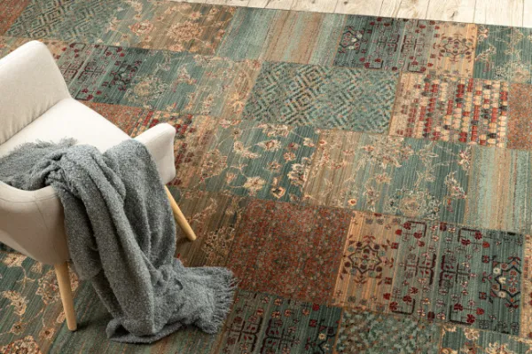 Koberec KASHQAI 4327 400 Patchwork zelený