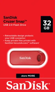 Sandisk Cruzer Snap 2.0 Global 32 GB červená 85235110
