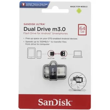 SanDisk Flash Disk 64 GB Ultra, Duálny USB disk m3.0, OTG