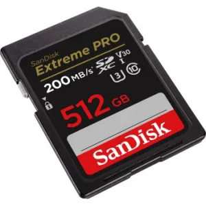 SanDisk Extreme PRO 512 GB SDXC Memory Card 200 MB/s and 140 MB/s, UHS-I, Class 10, U3,... 85235110