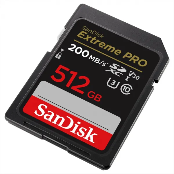 SanDisk Extreme PRO 512 GB SDXC Memory Card 200 MB/s and 140 MB/s, UHS-I, Class 10, U3,... 85235110