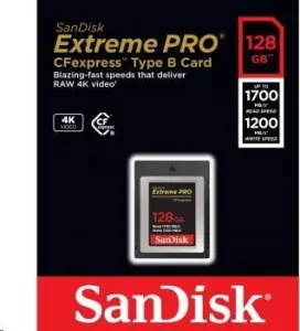 Karta SanDisk Extreme Pro CFexpress 128 GB, typ B, 1700 MB/s čítanie, 1200 MB/s zápis