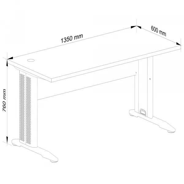 Ak furniture Volně stojící počítačový stůl BM-135 bílý