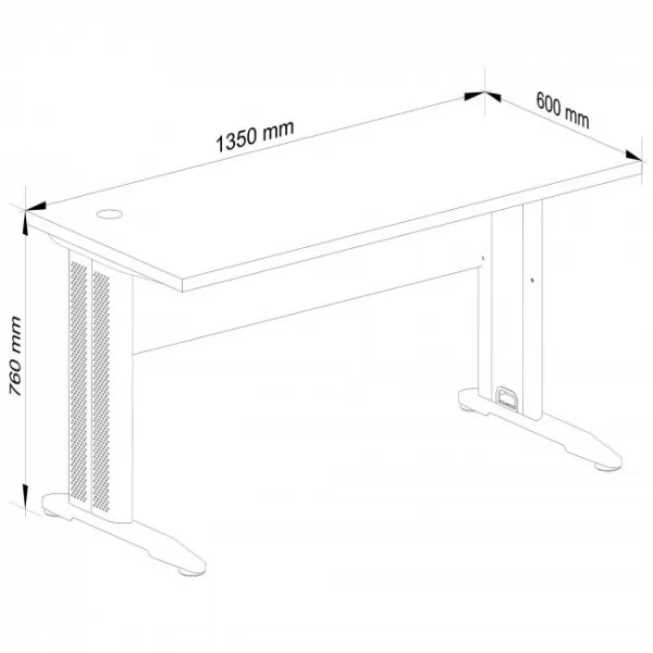 Ak furniture Volně stojící počítačový stůl BM-135 bílý