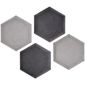 čalúnený panel 2ks, 36x32cm hexagon, antracitová