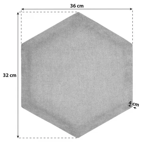 čalúnený panel 2ks, 36x32cm hexagon, bordová