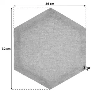 čalúnený panel 2ks, 36x32cm hexagon, bordová
