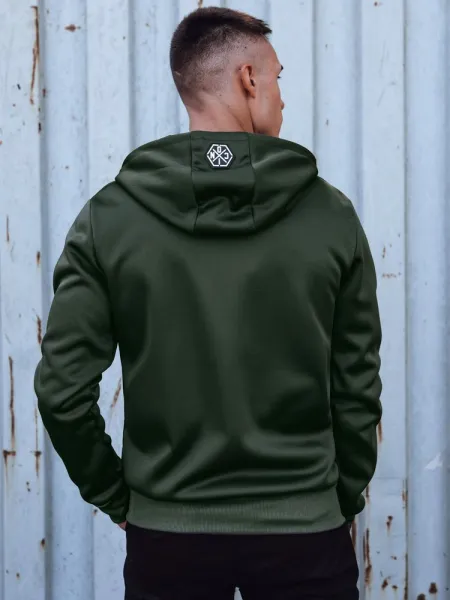 Štýlová pánska mikina s kapucňou na zips- zelená