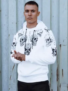 Štýlová pánska mikina s kapucňou - biela