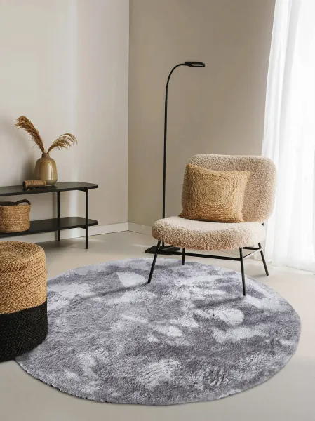 ELLE Decoration koberce Kusový koberec Cosy 106110 Silver kruh z kolekcie Elle - 200x200 (priemer) kruh cm