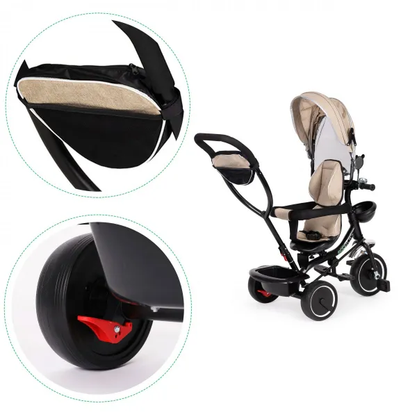 Dětská tříkolka - kočárek Ecotoys BeBe béžová
