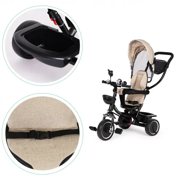 Dětská tříkolka - kočárek Ecotoys BeBe béžová