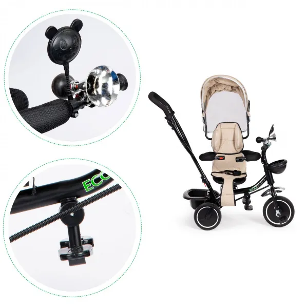 Dětská tříkolka - kočárek Ecotoys BeBe béžová