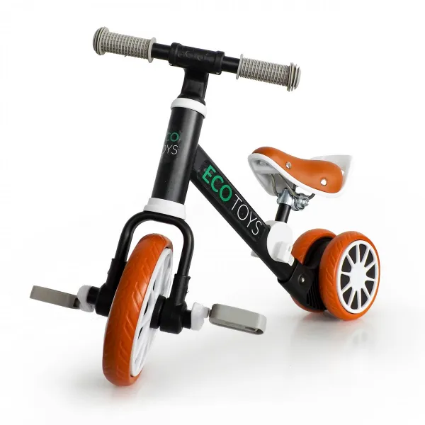 Detská balančná trojkolka v čiernej farbe Ecotoys