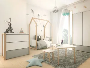 ArtBel Detský set stôl & stolička WOODY Farba: Ružová
