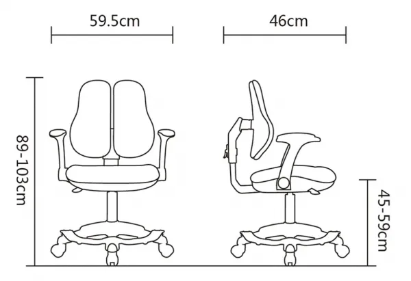 Detská ergonomická stolička Motýlik Farba: Modrá