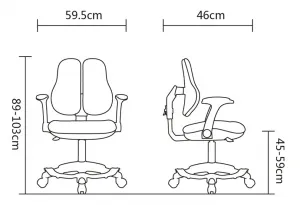 Detská ergonomická stolička Motýlik Farba: Modrá