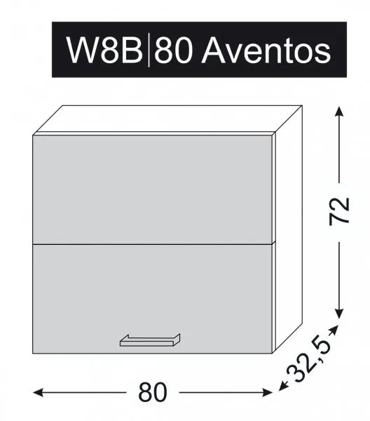 ArtExt Kuchynská skrinka horná MALMO | W8B 80 Aventos Farba korpusu: Grey