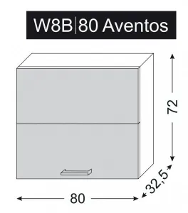ArtExt Kuchynská skrinka horná MALMO | W8B 80 Aventos Farba korpusu: Grey