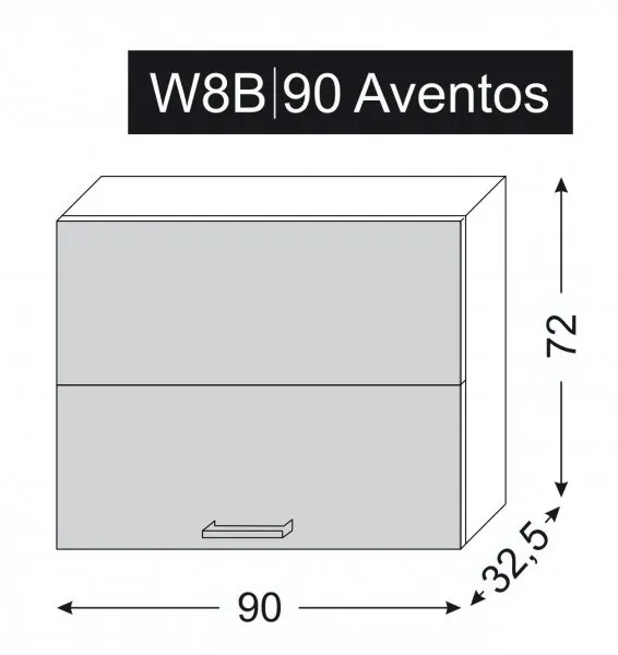 ArtExt Kuchynská skrinka horná PLATINIUM | W8B 90 Aventos Farba korpusu: Grey