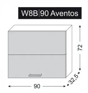 ArtExt Kuchynská skrinka horná PLATINIUM | W8B 90 Aventos Farba korpusu: Grey
