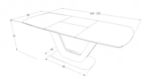 Signal Rozkladací jedálenský stôl ARMANI CERAMIC Farba: Sivý mat