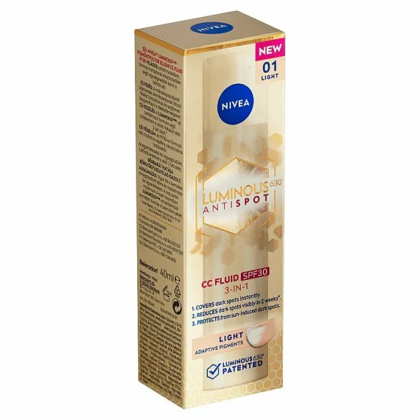 NIVEA Luminous 630 Anti Spot rozjasňujúci CC krém SPF 30 odtieň Light 40 ml
