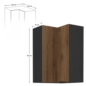 Horná rohová skrinka MENZO 60x60 GN-90 2F Tempo Kondela