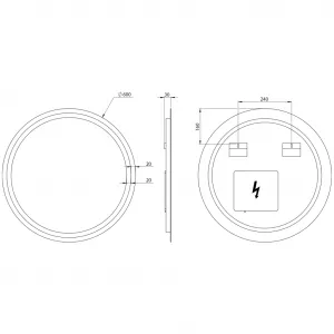 SAPHO - NYX guľaté zrkadlo s LED osvetlením, ø 60cm NY600