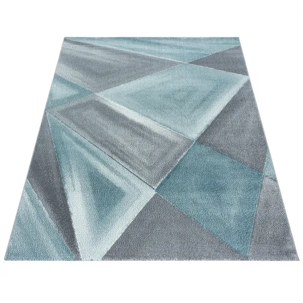 Koberec Beta geometria modrý / sivý
