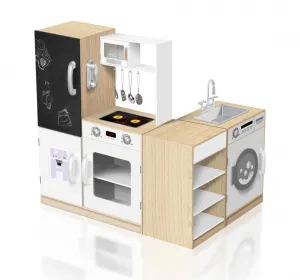 Drevená kuchynka pre deti xxl doska + led