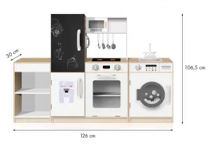 Drevená kuchynka pre deti xxl doska + led