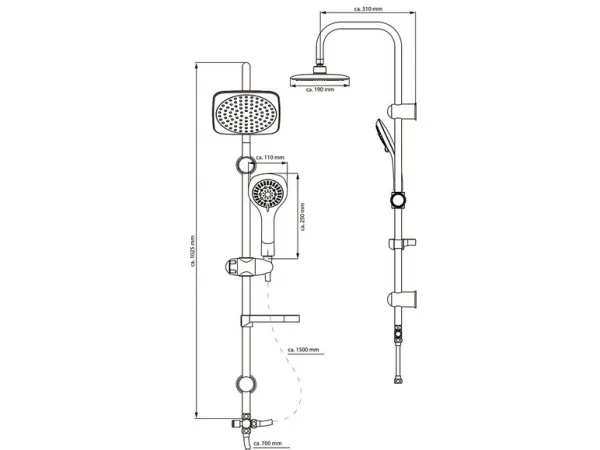 Eisl Eisl - Sprchový set bez batérie SHOWER DREAM, chróm / čierna DXLD60088CS DXLD60088CS