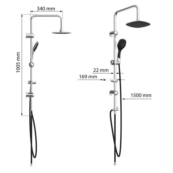 Eisl Eisl - Sprchový set bez batérie SHOWER DREAM, chróm / čierna DXLD60088CS DXLD60088CS