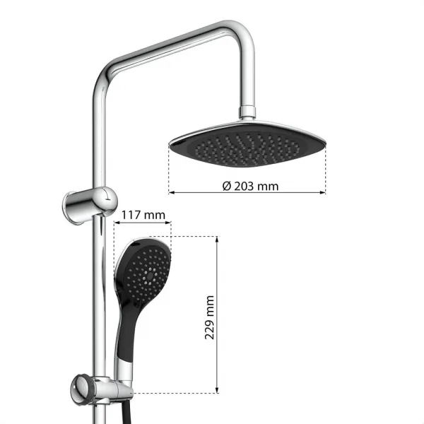 Eisl Eisl - Sprchový set bez batérie SHOWER DREAM, chróm / čierna DXLD60088CS DXLD60088CS