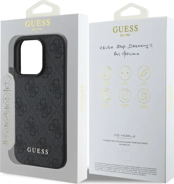Guess 4G Charm Kryt pre iPhone 16 Pro Max, Sivý