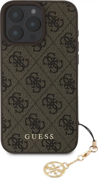 Guess 4G Charm Kryt pre iPhone 16 Pro Max, Hnedý