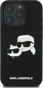 Karl Lagerfeld Liquid Silikónový K&CH MagSafe kryt pre Apple iPhone 16 Pro Max, Karl Lagerfeld, Čierny