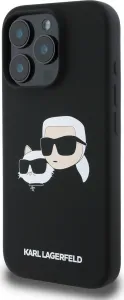 Karl Lagerfeld Liquid Silikónový K&CH MagSafe kryt pre Apple iPhone 16 Pro Max, Karl Lagerfeld, Čierny