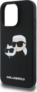 Karl Lagerfeld Liquid Silikónový K&CH MagSafe kryt pre Apple iPhone 16 Pro Max, Karl Lagerfeld, Čierny