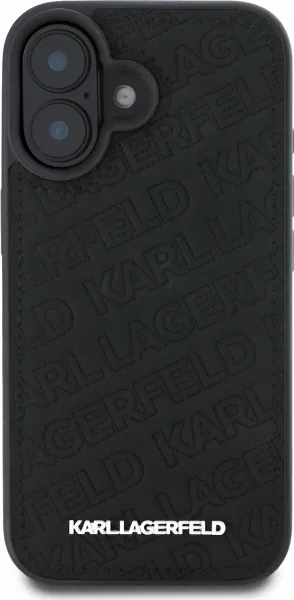 Karl Lagerfeld Quilted Pattern Kryt pre iPhone 16, Čierny