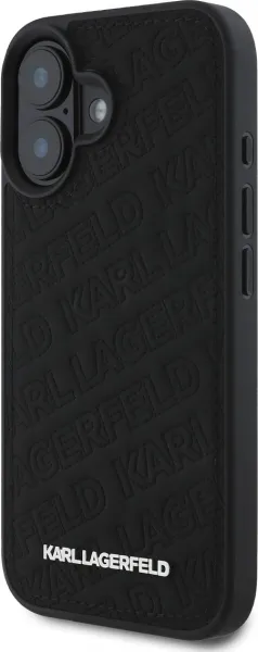 Karl Lagerfeld Quilted Pattern Kryt pre iPhone 16, Čierny