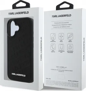 Karl Lagerfeld Quilted Pattern Kryt pre iPhone 16, Čierny