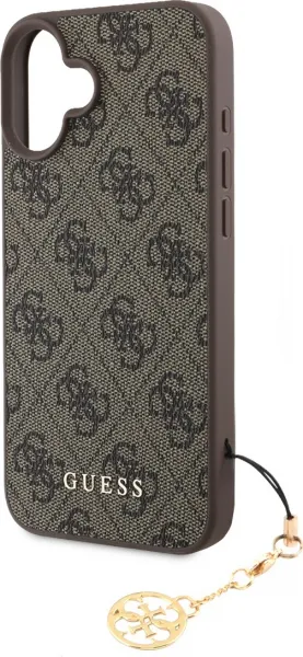 Guess 4G Charm Kryt pre iPhone 16 Plus, Hnedý