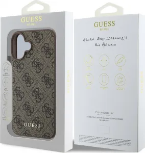 Guess 4G Charm Kryt pre iPhone 16 Plus, Hnedý